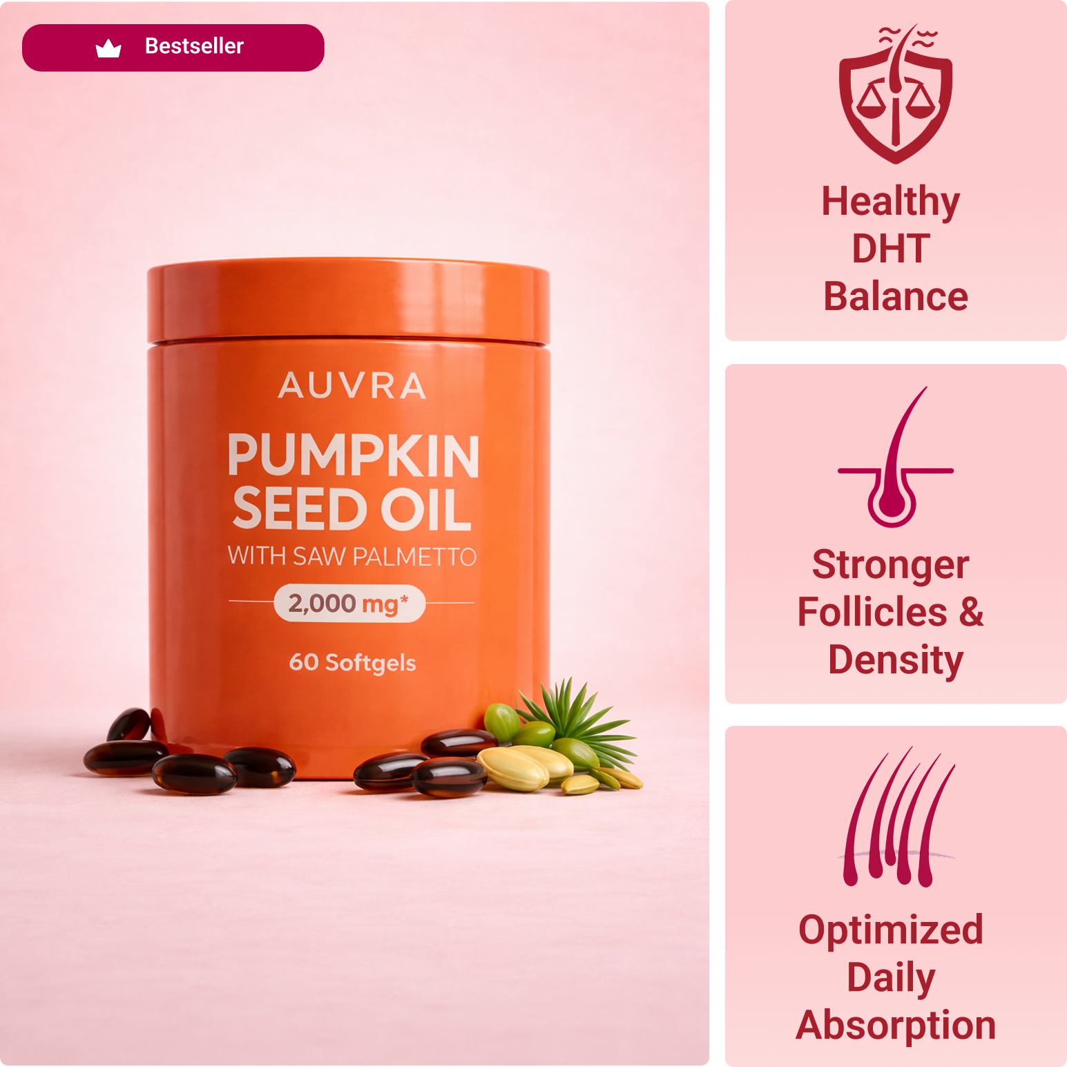 AUVRA®  Pumpkin Seed Oil Softgels