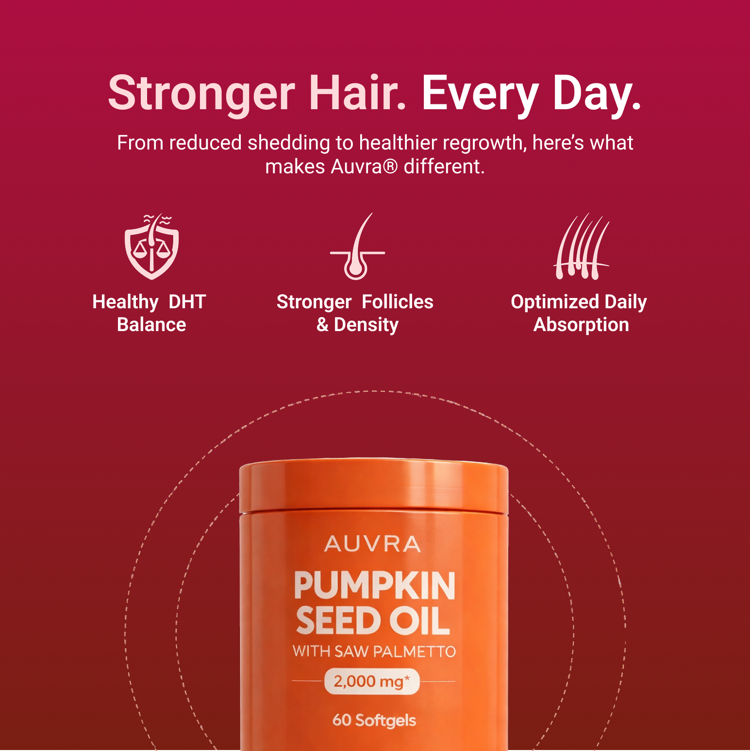 Notice Stronger, Fuller-Looking Hair in 90 Days - or Your Money Back.